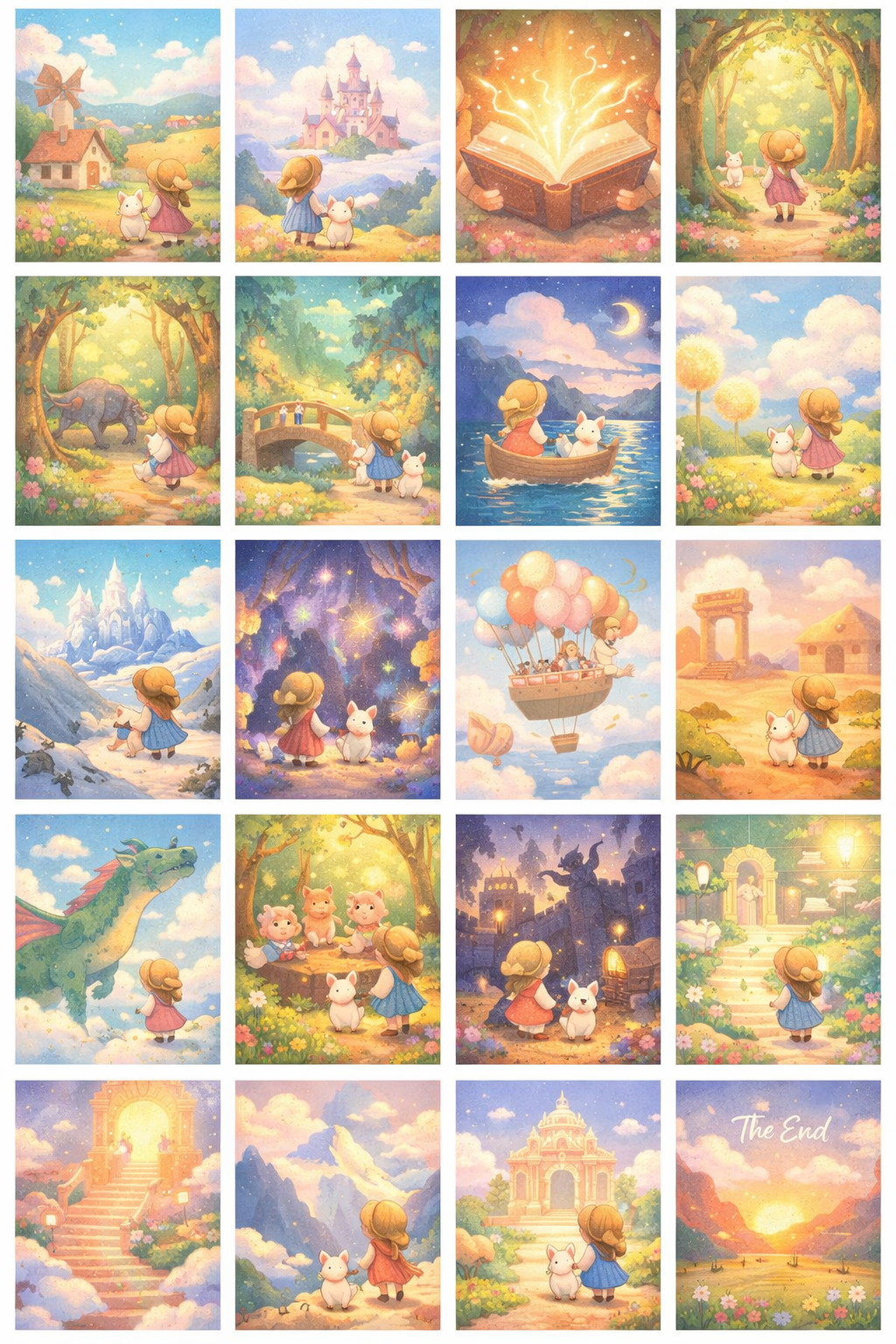 Pastel World 20개 배경 그리드